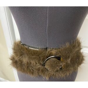 Brown Faux Fur Belt